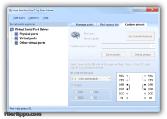 Configure virtual serial port driver registration code